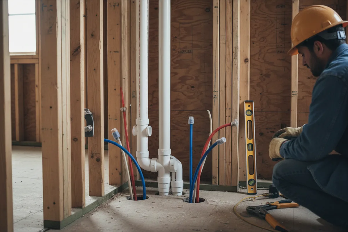 Drain and supply rough-in during Drain Cleaning in Rushsylvania