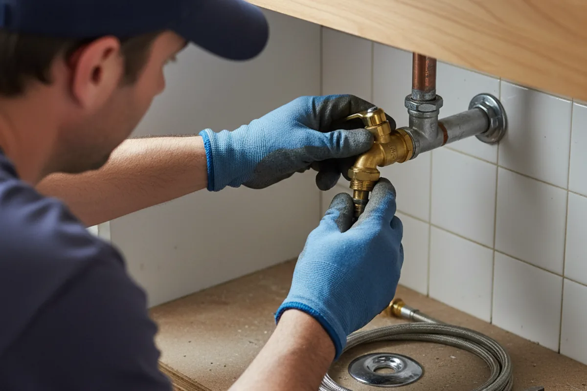 Shutoff valve and fitting work during Emergency Plumbing in Rushsylvania